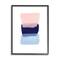 Stupell Industries Layered Squares Abstract Sides Blue Pink in Black Frame Wall Art
